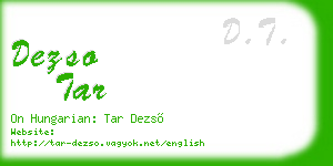 dezso tar business card